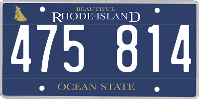 RI license plate 475814
