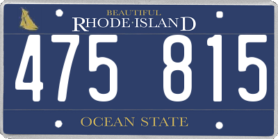 RI license plate 475815