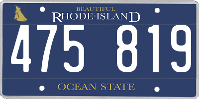 RI license plate 475819