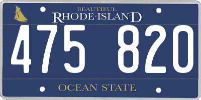 RI license plate 475820
