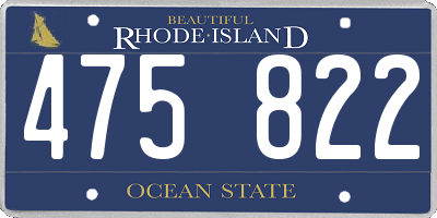 RI license plate 475822