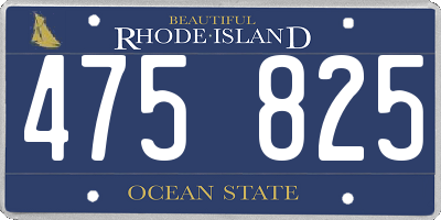 RI license plate 475825