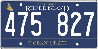 RI license plate 475827