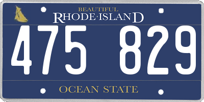 RI license plate 475829