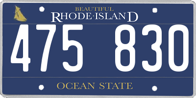 RI license plate 475830