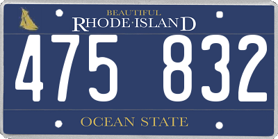 RI license plate 475832