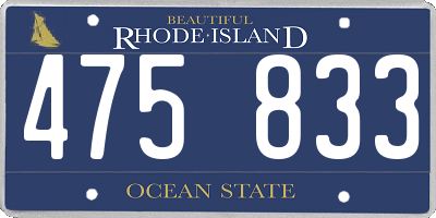 RI license plate 475833