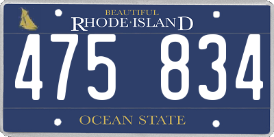 RI license plate 475834