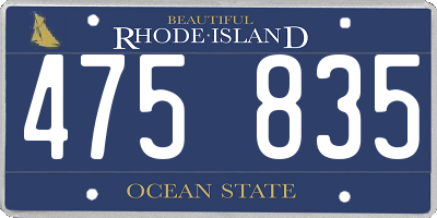 RI license plate 475835