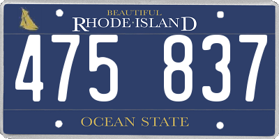 RI license plate 475837