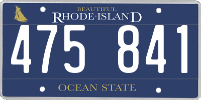 RI license plate 475841