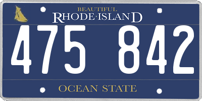 RI license plate 475842