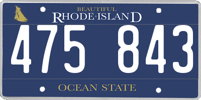 RI license plate 475843