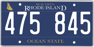 RI license plate 475845