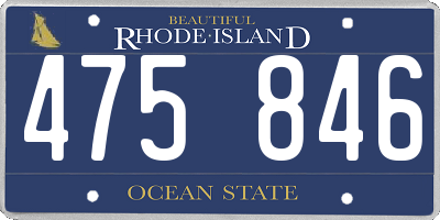 RI license plate 475846