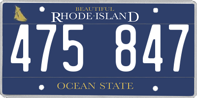 RI license plate 475847