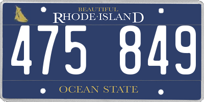 RI license plate 475849