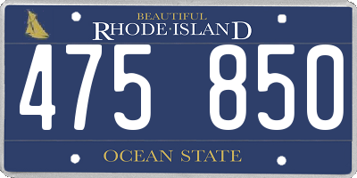 RI license plate 475850