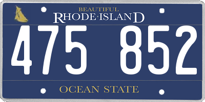 RI license plate 475852