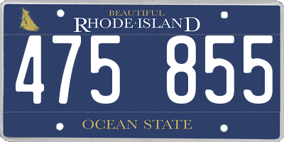RI license plate 475855