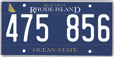 RI license plate 475856