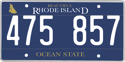 RI license plate 475857
