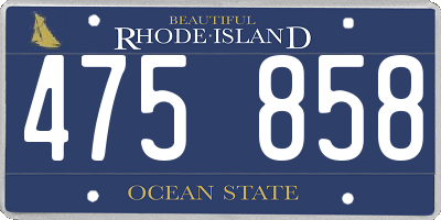 RI license plate 475858