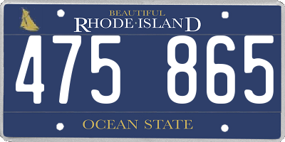 RI license plate 475865