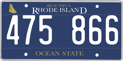 RI license plate 475866