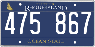 RI license plate 475867