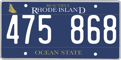 RI license plate 475868