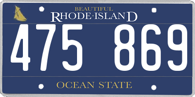 RI license plate 475869