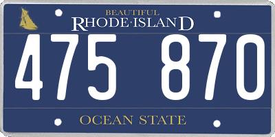 RI license plate 475870