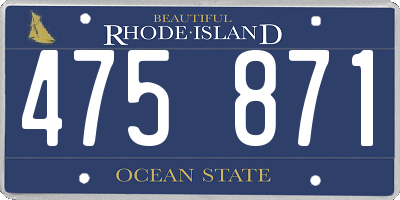 RI license plate 475871