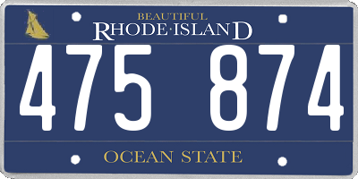 RI license plate 475874
