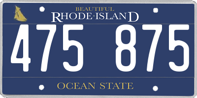 RI license plate 475875