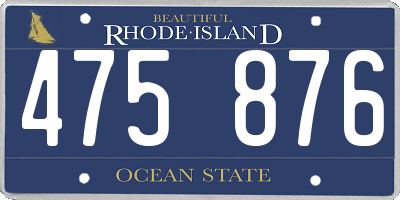 RI license plate 475876