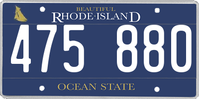 RI license plate 475880