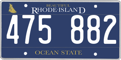 RI license plate 475882