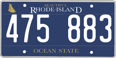 RI license plate 475883