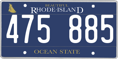 RI license plate 475885