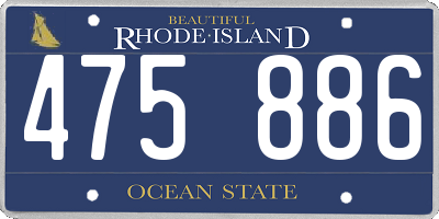 RI license plate 475886
