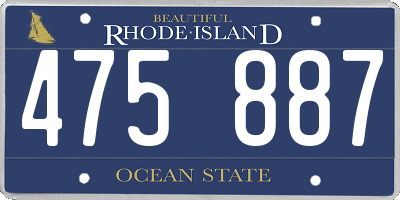 RI license plate 475887
