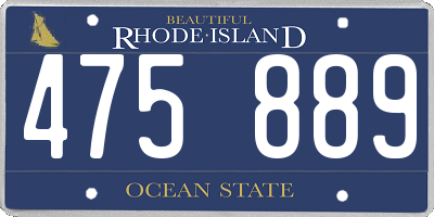 RI license plate 475889