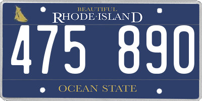 RI license plate 475890