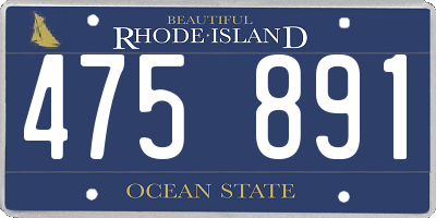 RI license plate 475891