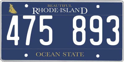 RI license plate 475893