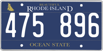 RI license plate 475896