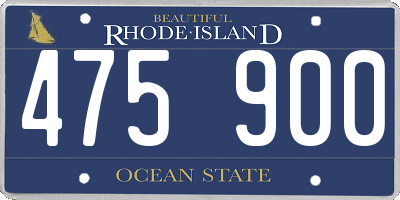 RI license plate 475900