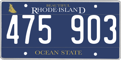 RI license plate 475903